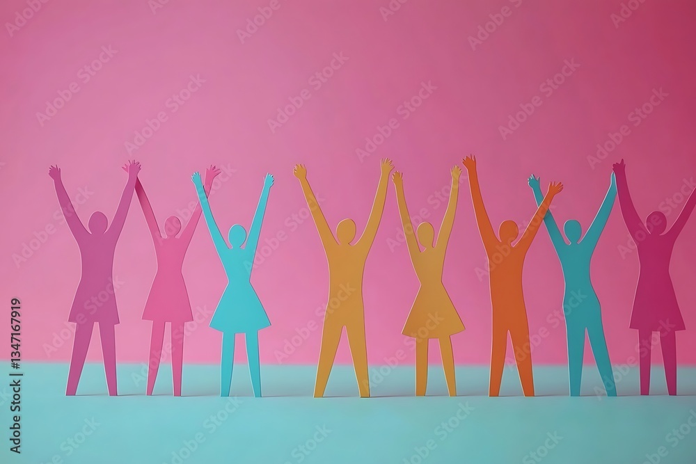 Colorful Diverse Group Celebrating Unity and Friendship