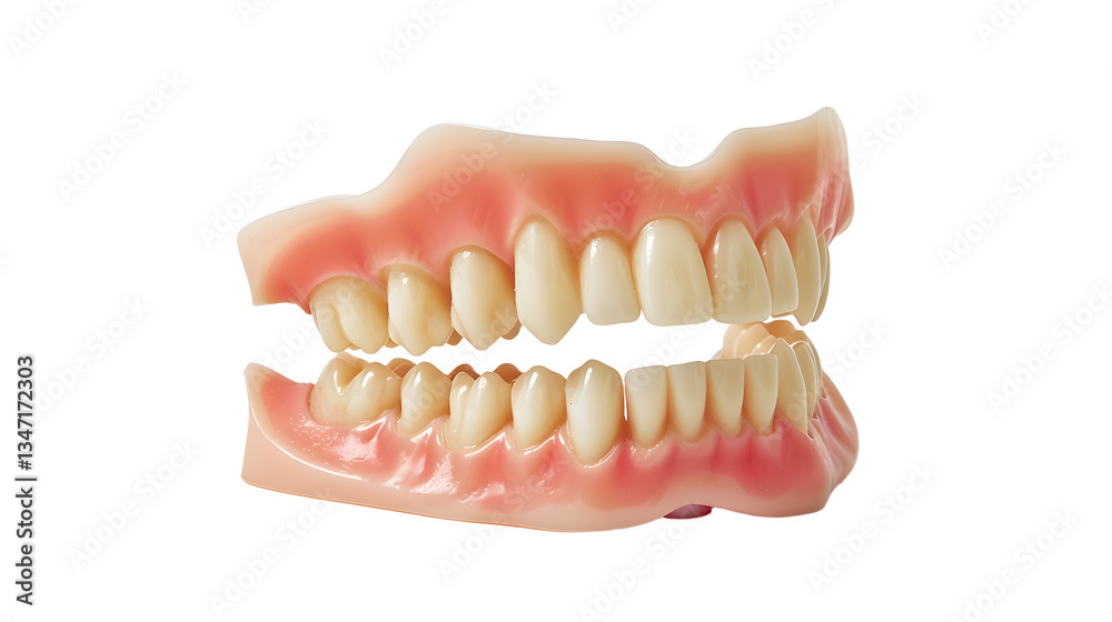 Fototapeta premium false tooth jaw isolated on transparent background, detailed photo, png 
