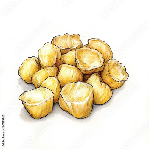 watercolor copic marker concept sketch of Gnocchi