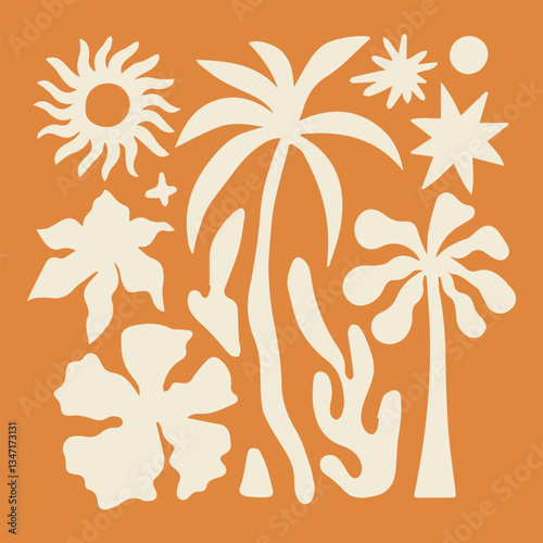 Vector set of logo design templates and graphic elements, organic cosmetic, floral illustration in simple linear hand drawn style, plants and flowers, natural products emblem. vector eps file.