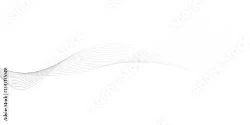 abstract Grey wave line background on white background.	