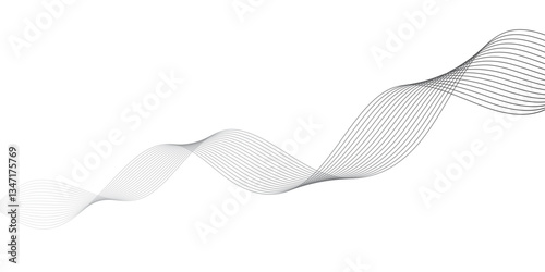 abstract Grey wave line background on white background.	