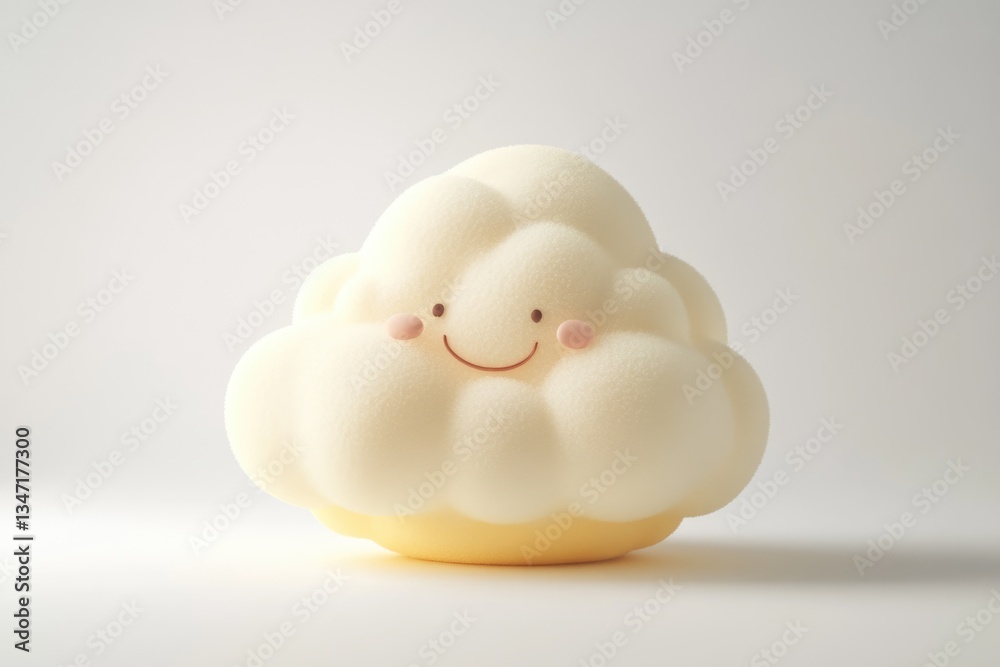 A cute, smiling, fluffy cloud character with a cheerful expression. A cute, smiling, fluffy cloud character with a cheerful expression.