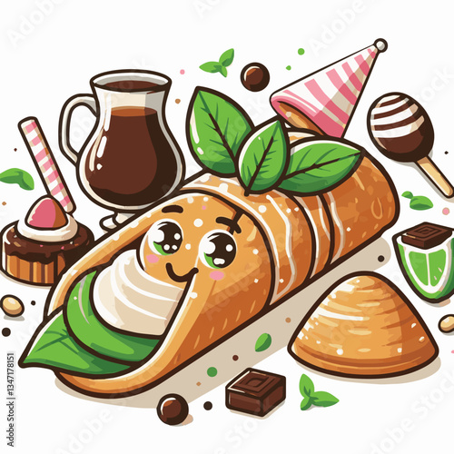 dessert, pastry, sweet, cannoli, food, delicious, chocolate, cream, italian, bakery, gourmet, cannolo, traditional, background, sicily, italy, creamy, white, breakfast, filling, ricotta, crust, cheese