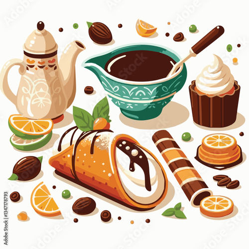 dessert, pastry, sweet, cannoli, food, delicious, chocolate, cream, italian, bakery, gourmet, cannolo, traditional, background, sicily, italy, creamy, white, breakfast, filling, ricotta, crust, cheese