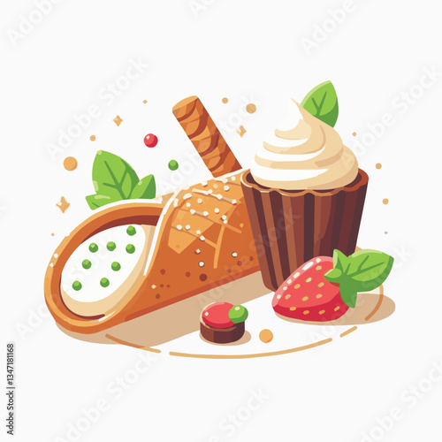 dessert, pastry, sweet, cannoli, food, delicious, chocolate, cream, italian, bakery, gourmet, cannolo, traditional, background, sicily, italy, creamy, white, breakfast, filling, ricotta, crust, cheese