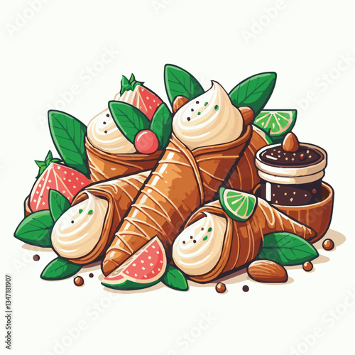 dessert, pastry, sweet, cannoli, food, delicious, chocolate, cream, italian, bakery, gourmet, cannolo, traditional, background, sicily, italy, creamy, white, breakfast, filling, ricotta, crust, cheese
