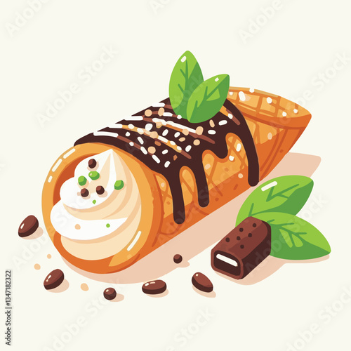 dessert, pastry, sweet, cannoli, food, delicious, chocolate, cream, italian, bakery, gourmet, cannolo, traditional, background, sicily, italy, creamy, white, breakfast, filling, ricotta, crust, cheese