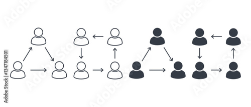 Collaboration employee, social network icon. illustration vector