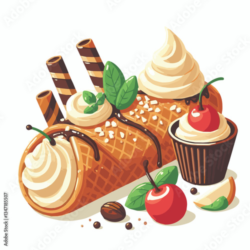 dessert, pastry, sweet, cannoli, food, delicious, chocolate, cream, italian, bakery, gourmet, cannolo, traditional, background, sicily, italy, creamy, white, breakfast, filling, ricotta, crust, cheese
