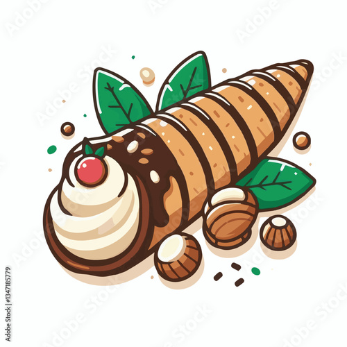 dessert, pastry, sweet, cannoli, food, delicious, chocolate, cream, italian, bakery, gourmet, cannolo, traditional, background, sicily, italy, creamy, white, breakfast, filling, ricotta, crust, cheese