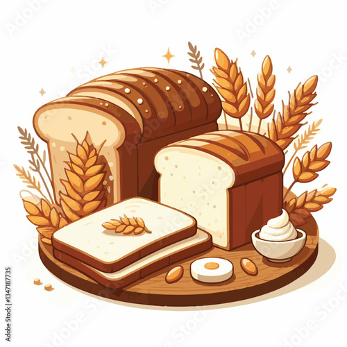 food, bread, breakfast, bakery, healthy, wheat, fresh, grain, loaf, isolated, brown, white, homemade, flour, slice, crust, background, delicious, meal, snack, eat, nutrition, closeup, bake, sliced, or