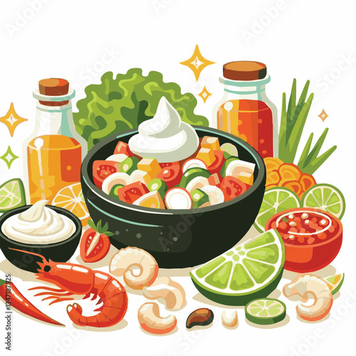 ceviche, food, seafood, gourmet, lime, fresh, meal, fish, appetizer, delicious, cuisine, citrus, peru, peruvian, restaurant, raw, cebiche, marinated, cilantro, onion, seviche, lunch, background, salad