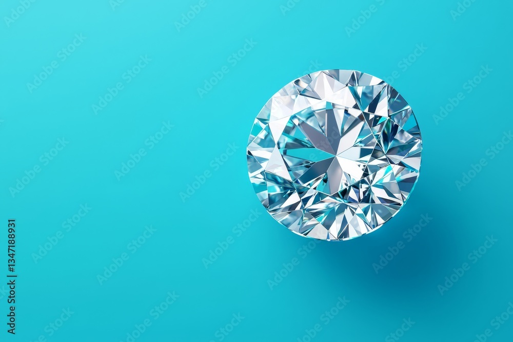 Stunning overhead view of a brilliant gemstone on a pastel pink background. Stunning overhead view of a brilliant gemstone on a pastel pink background.