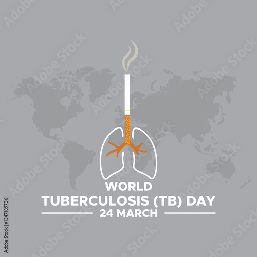 Vector Illustration of World Tuberculosis Day.
World Tuberculosis Day Poster Or Banner Background. 