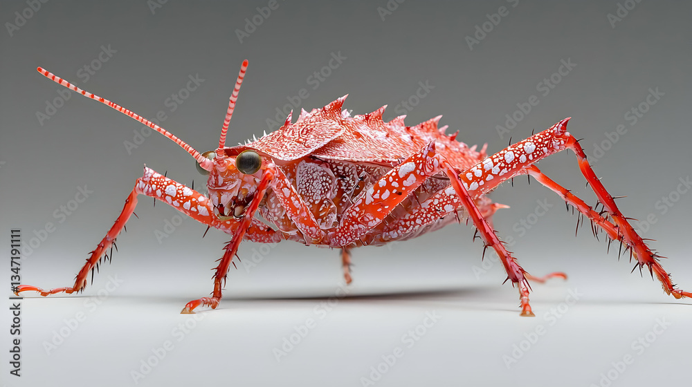 Pixelated Red And White Cricket