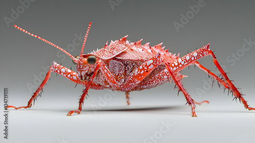Obraz na płótnie Pixelated Red And White Cricket w salonie