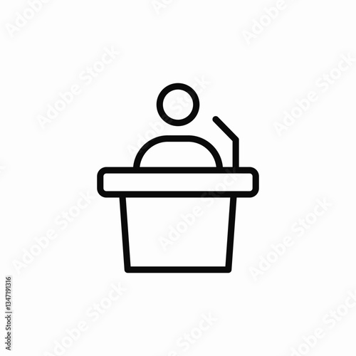 public speech desk icon sign vector