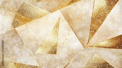 Abstract geometric gold and beige background