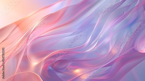 Wallpaper Mural Fictional, soft flowing translucent fabric with delicate pastel hues of pink, purple, and peach, creating a gentle and airy abstract design.

 Torontodigital.ca