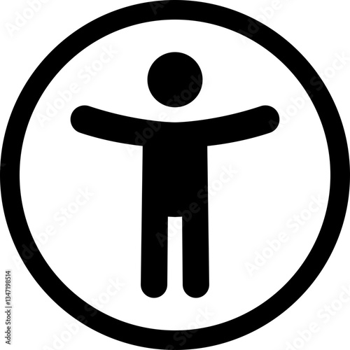 Accessibility icon. Simple accessibility vector illustration. Universal access symbol isolated on transparent background. Blind disability people or visually impaired access the web button.