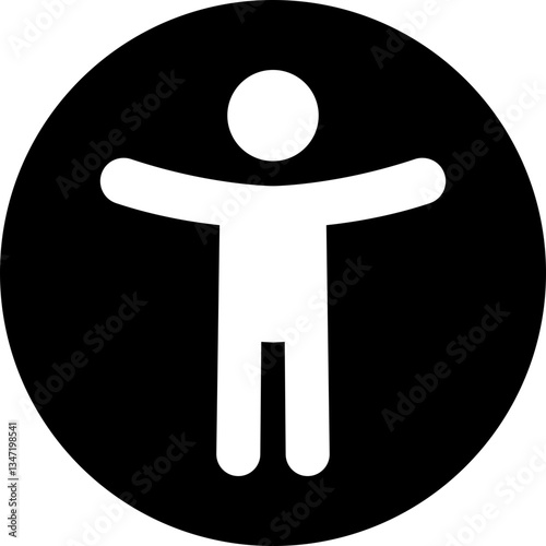 Accessibility icon. Simple accessibility vector illustration. Universal access symbol isolated on transparent background. Blind disability people or visually impaired access the web button.