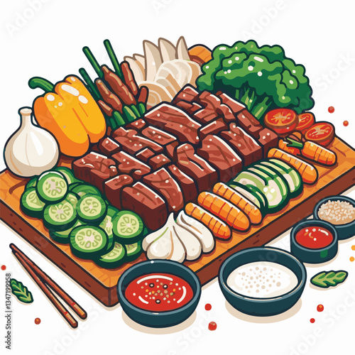 cuisine, meal, dish, meat, bulgogi, delicious, dinner, restaurant, beef, cooking, lunch, traditional, food, healthy, gourmet, asian, background, menu, spicy, plate, bbq, korean, korean food, barbecue,