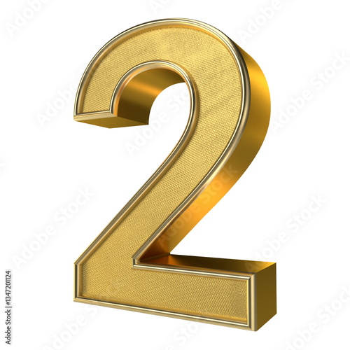 Blink blink of 3d golden number two text effect