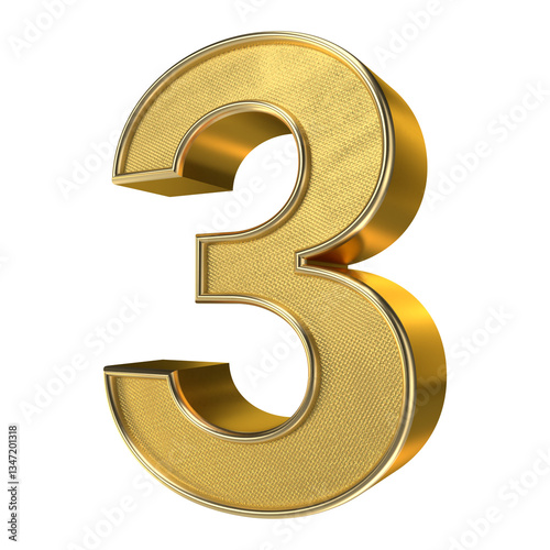 Blink blink of 3d golden number three text effect photo