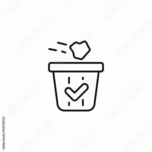 bin toss icon sign vector