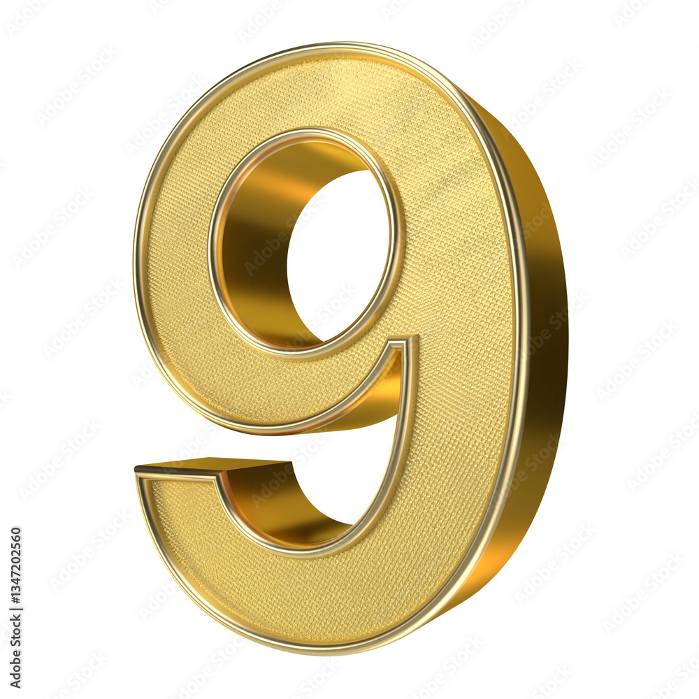 Blink blink of 3d golden number nine text effect Blink blink of 3d golden number nine text effect