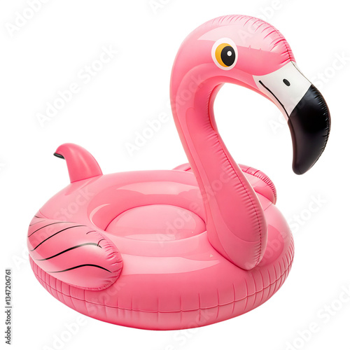 Playful Pink Flamingo Inflatable Pool Float transparent background