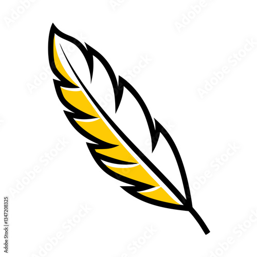 yellow feather, minimalistic style icon
