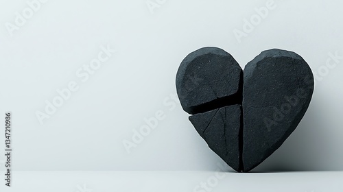 Broken heart of stone photo