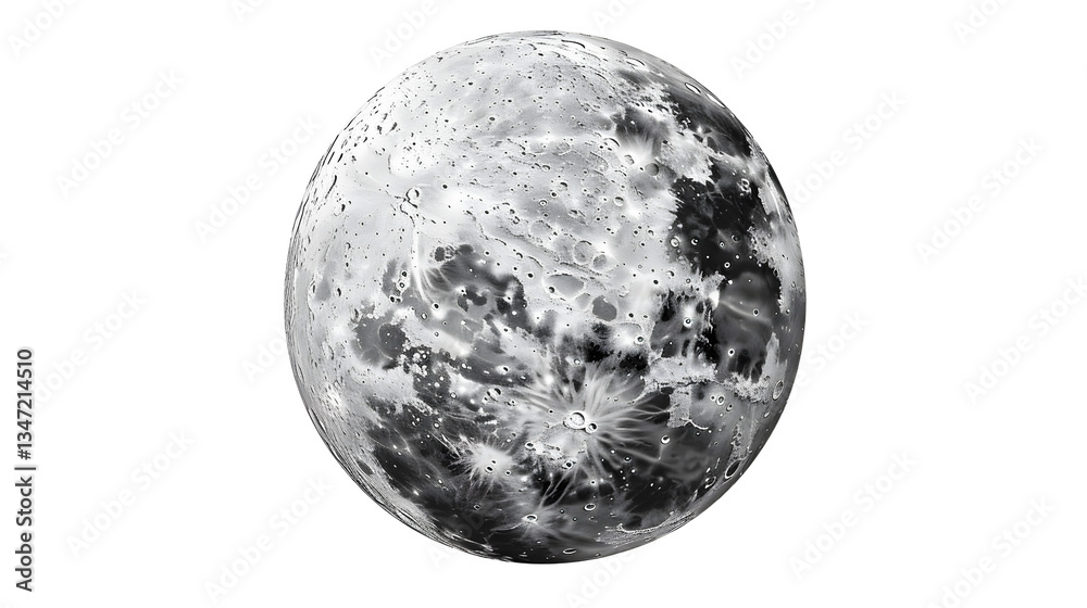 Striking silver moon on transparent background, detailed photo, png Striking silver moon on transparent background, detailed photo, png