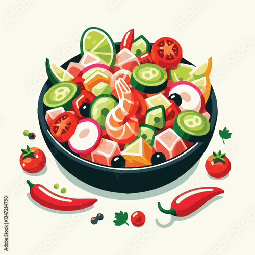 ceviche, food, seafood, gourmet, lime, fresh, meal, fish, appetizer, delicious, cuisine, citrus, peru, peruvian, restaurant, raw, cebiche, marinated, cilantro, onion, seviche, lunch, background, salad