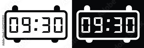 Digital Clock icon set. Vector Time and Clock icons set.Circle arrow icon .Horizontal set of analog clock icon symbol .Vector illustration. 