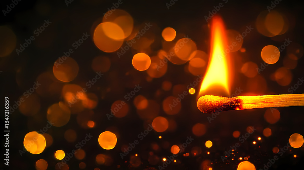Close-up of a Burning Matchstick