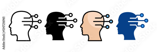 Artificial Intelligence  Icon Set Multiple Style Collection