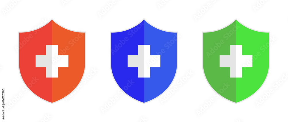 Fototapeta premium shield icons representing health and safety