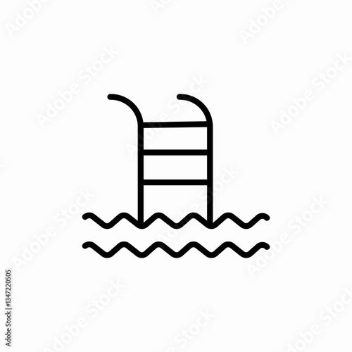 swimming ladder icon sign vector