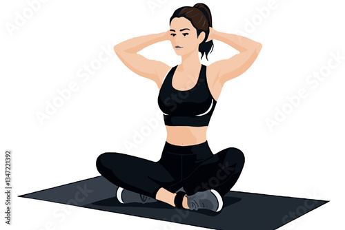 A young woman doing yoga exercise