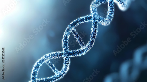 DNA Double Helix in Blue Tone
