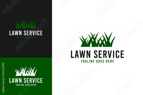 Vector grass for lawn service logo design template symbol illustration