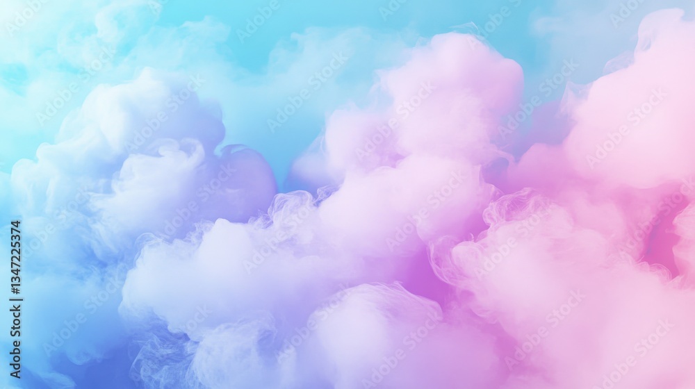 Fototapeta premium Playful cotton candy gradient background with soft pink, lavender and blue hues perfect for dreamy designs