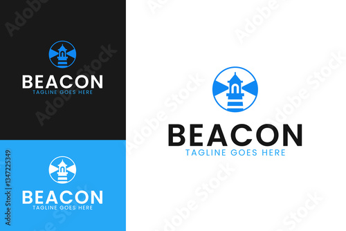 Beacon roofing logo design template vector illustration idea