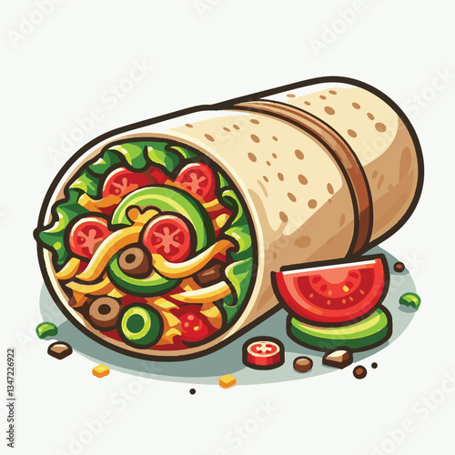 food, meal, restaurant, meat, burrito, menu, fast, delicious, lunch, dinner, snack, mexican, background, dish, beef, chicken, salad, isolated, grilled, bread, wrap, vegetable, set, collection, plate, 