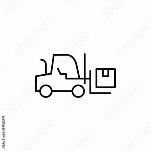 forklift pickup icon sign vector