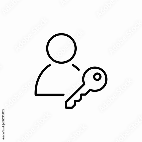 member key icon sign vector