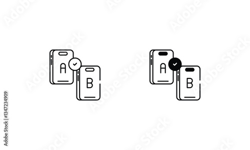 A/B Testing icons set vector stock illustration 
